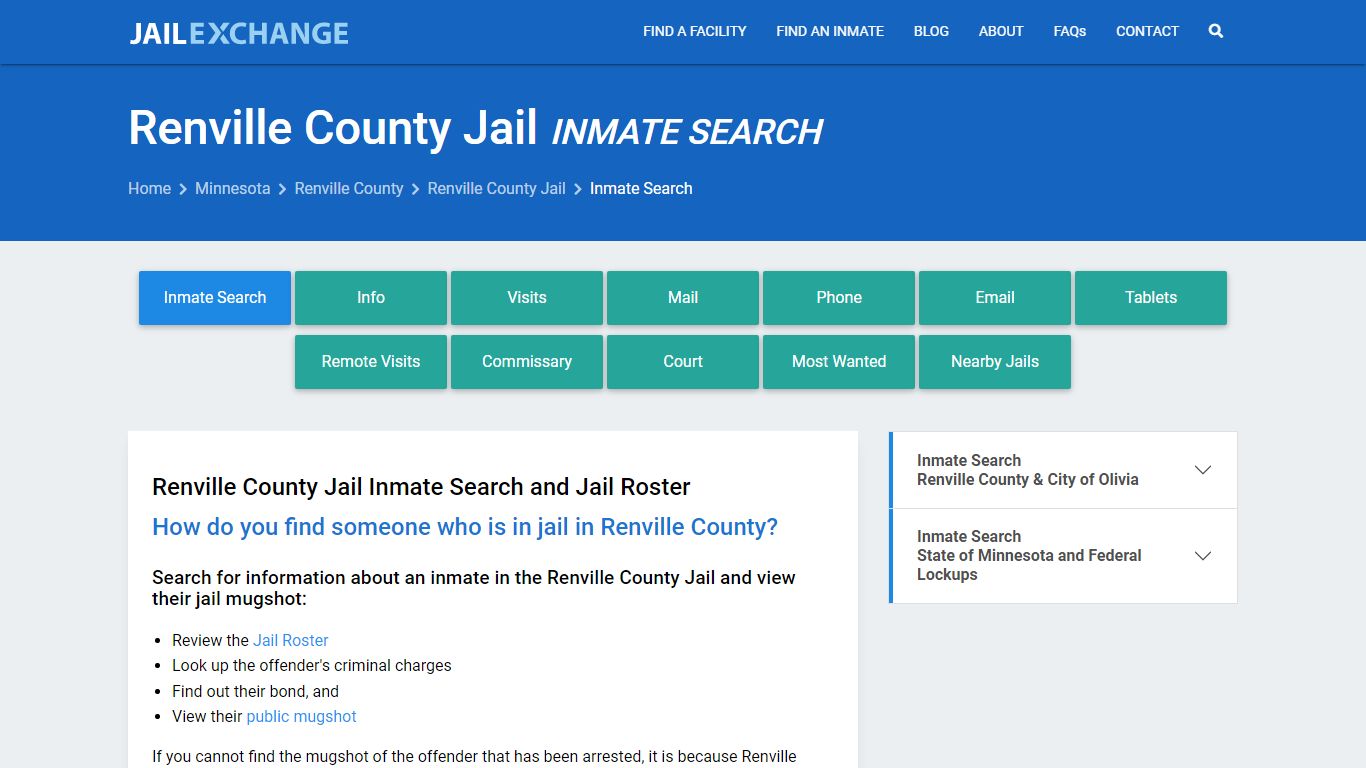 Inmate Search: Roster & Mugshots - Renville County Jail, MN